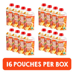 HAPPYTOT Stage 4 pouch side view for busy families seeking healthy options.