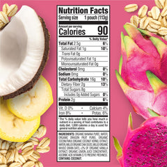 HAPPYTOT Stage 4 pouch showing coconut milk and oats, a fiber-forward option