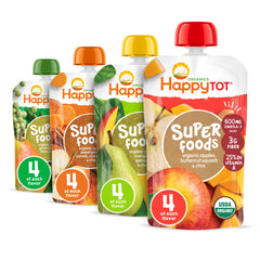 HAPPYTOT Stage 4 pouches bundle for toddlers, convenient on-the-go snack.