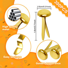 HAPY SHOP three-quarter-inch brass brads for card making and photo mounting.
