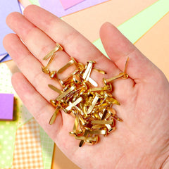HAPY SHOP round brass brads with smooth finish for crafts.