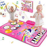 Hapyland 3-in-1 music mat with piano and drums for toddlers.