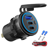 Hapytrip 12V USB outlet multiport front view charges multiple devices simultaneously.