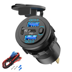 Hapytrip 78W 4-Port USB outlet front view enables fast multi-device charging on the road.