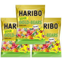 Haribo Sour Goldbears bag 2 showing colorful bears, ideal party treat and snack option.