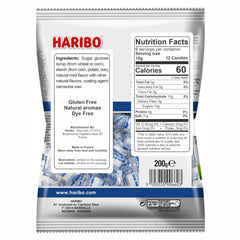 Haribo Starmint pack back displays brand information and packaging details
