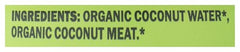 Harmless Harvest organic ingredients label signals clean sourcing and no artificial additives.