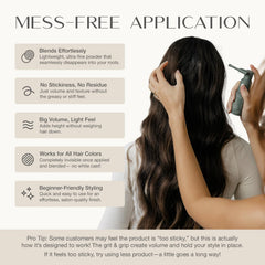 Harmonize Beauty Root Texture Powder dispensing action demonstrating precise application.