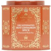 Harney & Sons decaf hot cinnamon spice tin design, ideal for gifting.