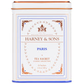 Harney & Sons Paris tea sachet close-up for fragrant, balanced brewing.