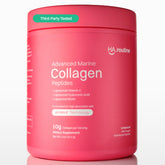 Haroutine Advanced Marine Collagen bottle shows liposomal formula for skin, hair, and joints.