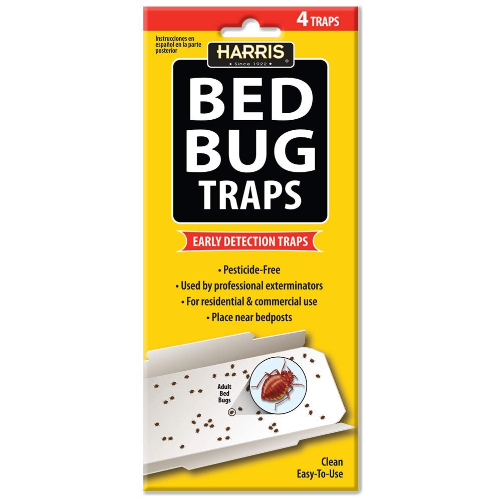 HARRIS bed bug traps 4-pack packaging shown for easy setup and monitoring.