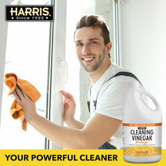 HARRIS cleaner applied to kitchen counter for versatile residue-free cleaning.