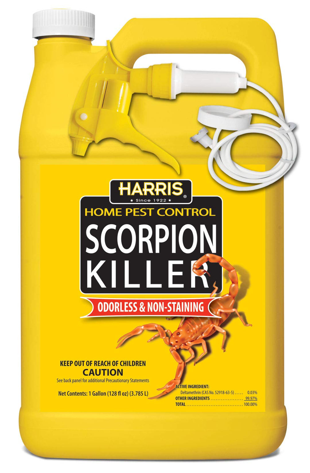 HARRIS Scorpion Killer liquid bottle, indoor-use label, easy treatment ready.