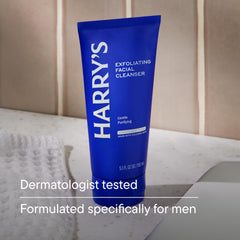 Harry's Exfoliating Face Wash volcanic rock exfoliant scrubs away dull skin gently.