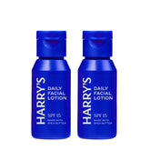 Harry's Face Lotion bottle with SPF 15 and minty scent for daily protection.