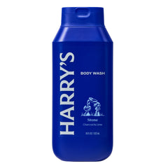 Harry's Stone body wash bottle front view showcases sleek packaging and premium feel.