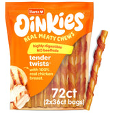 Hartz Oinkies Tender Twists real chicken breast for tasty rewards