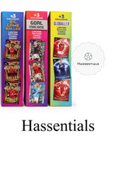 HASSENTIAL Premier League Mega Tin 40 cards pack highlights abundant player cards for collection.