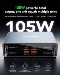 HATALKIN hub with USB-C and USB-A ports for simultaneous charging.