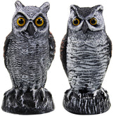 Hausse horned owl 2-pack front view deterring garden birds effectively