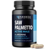 HAVASU Nutrition bottle front view with 60 capsules for daily prostate support