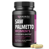 HAVASU NUTRITION Saw Palmetto capsules bottle with label for daily hair and skin support.