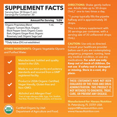 Havasu Nutrition Turmeric Drops dropper ready to dispense for easy 1 mL dosing.
