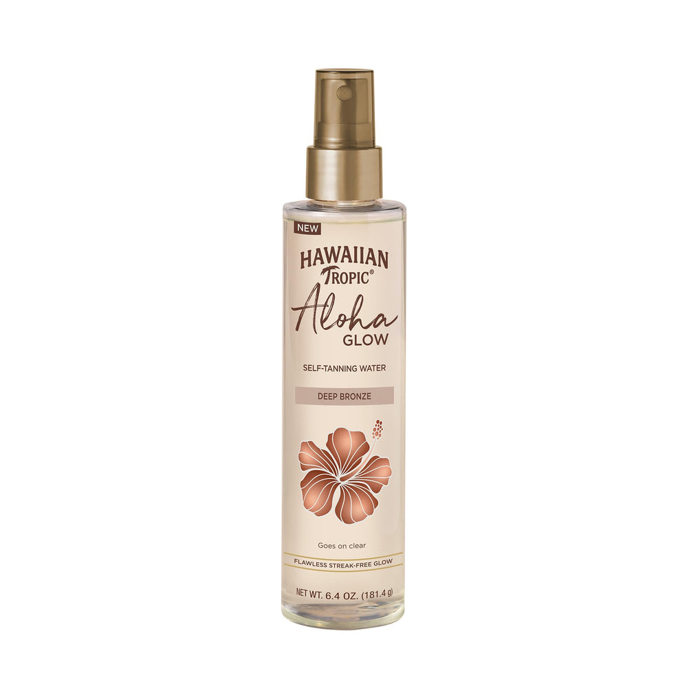 Hawaiian Tropic Aloha Glow Water bottle with spray for quick, even tanning.