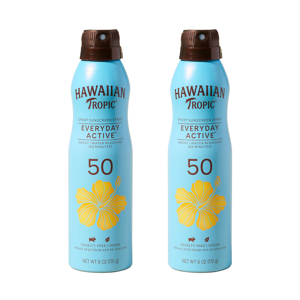 Hawaiian Tropic Everyday Active Spray bottle for quick, even sun protection.