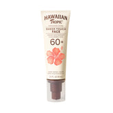 Hawaiian Tropic Sheer Touch SPF 60 bottle close-up, travel-size protection for sunny days.