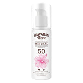 Hawaiian Tropic Skin Nourishing Milk SPF 50 bottle pour for easy reapplication.
