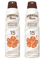 Hawaiian Tropic Weightless Hydration SPF 15 twin pack for quick sun protection