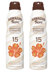 Hawaiian Tropic Weightless Hydration SPF 15 twin pack for quick sun protection