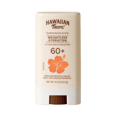 Hawaiian Tropic Weightless Hydration Stick SPF 60 plus packaging highlights compact travel friendly design