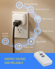 HBN remote outlet with 100 ft range enables wall-to-wall control