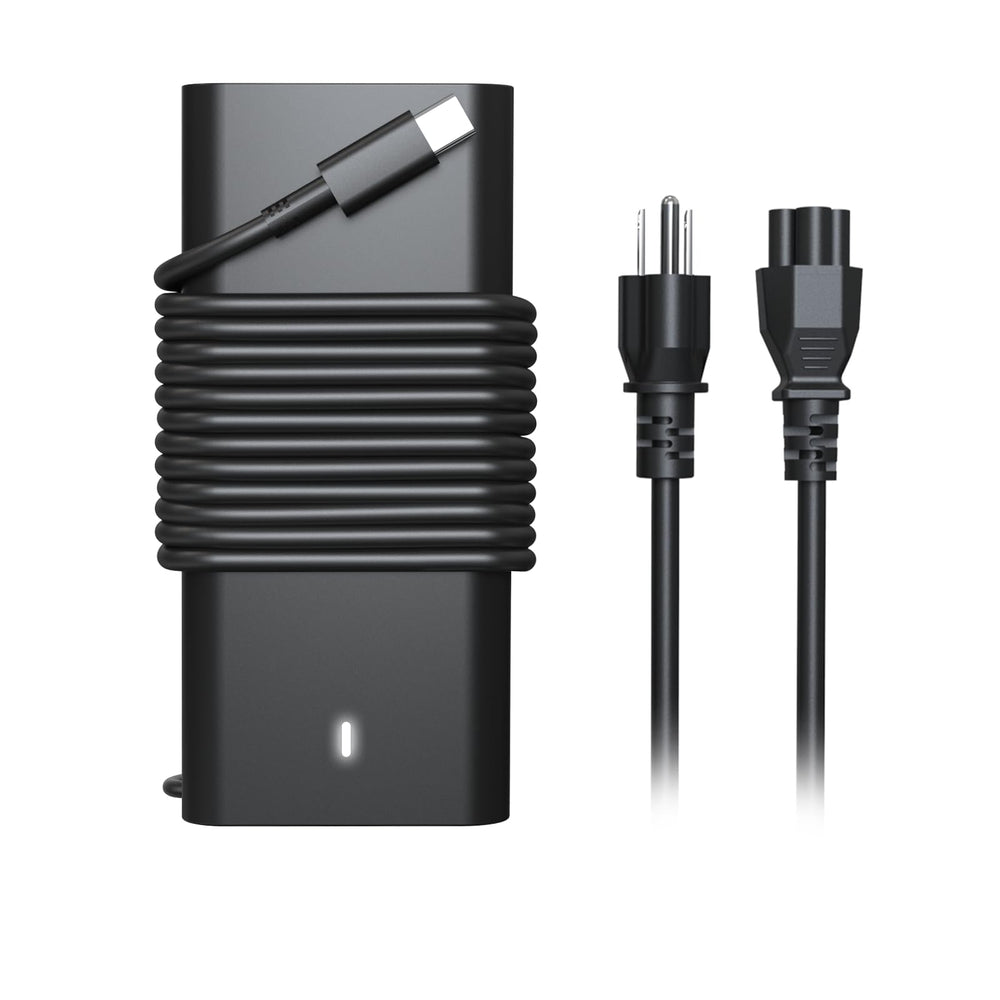 HBONY 65W USB-C charger powering a Dell Latitude setup for reliable daytime use.