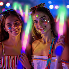 HBYLXTJ SVYIQ LED glow sticks include long-lasting batteries for all-night use.