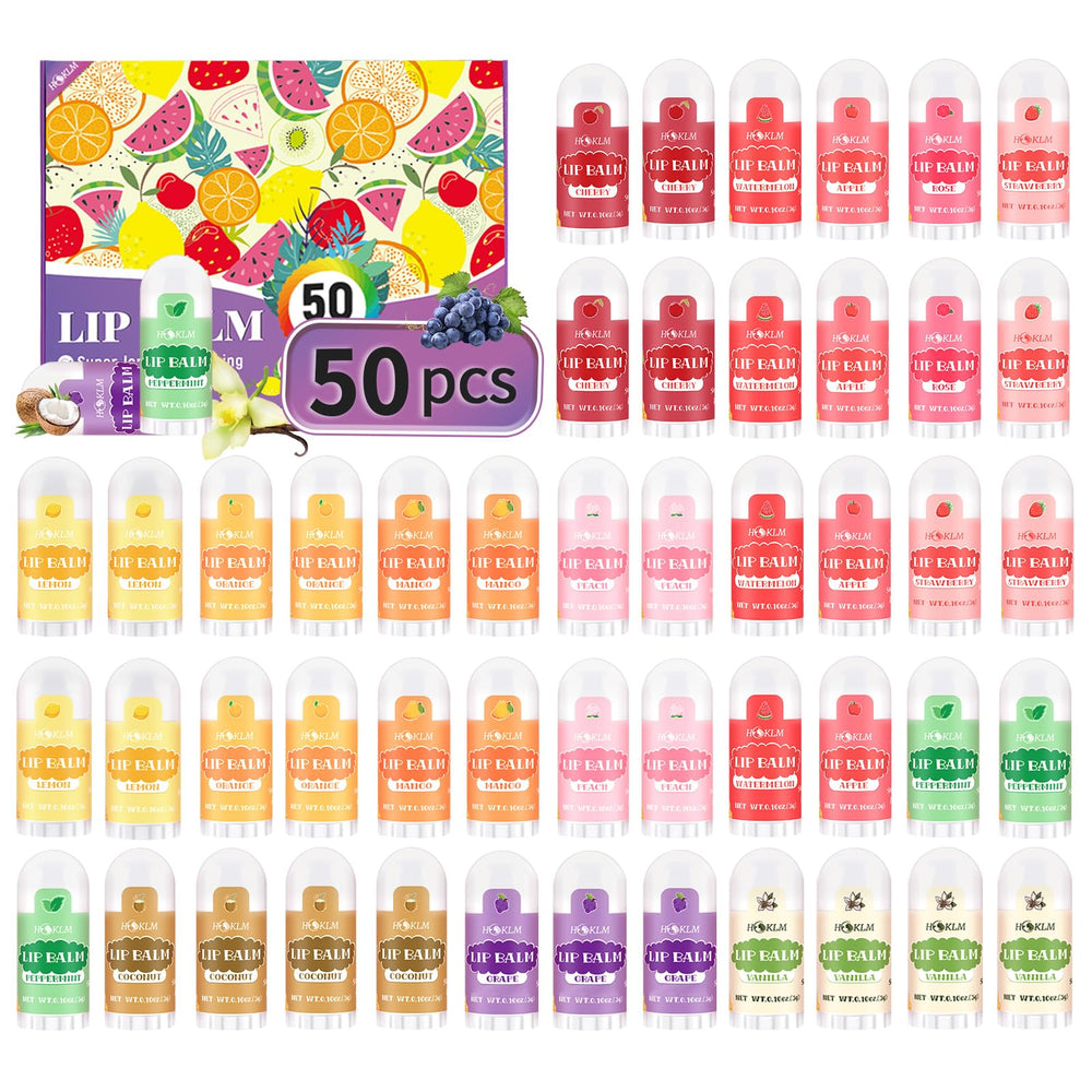 HCKLM mini lip balm 50-pack variety flavors for all-day lip care