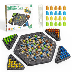 Hcusus Chain Triangle Chess Game board ready for strategic play with family members