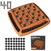 Hcusus Magnet Game Chess on a brown board with 40 magnets for family play.