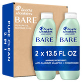 Head & Shoulders BARE Pure Clean 2in1 bottle front, minimal ingredients for gentle cleansing.