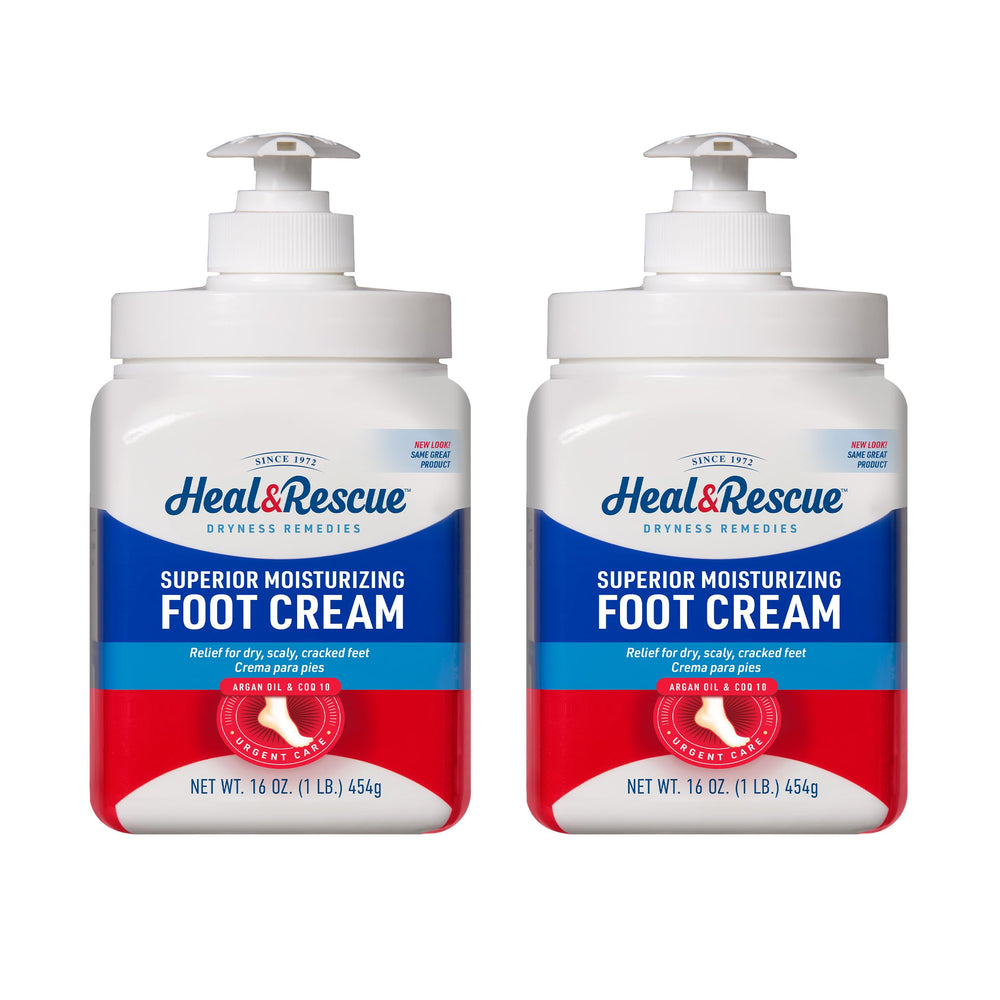 Heal & Rescue Heel Rescue foot cream bottle showing a rich hydration for dry feet