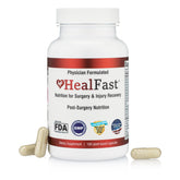 HealFast post-surgery supplement bottle for post-op recovery support.