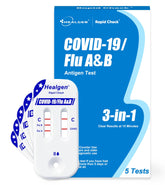 Healgen Rapid Check packaging showing a compact travel-size kit for on-the-go testing.