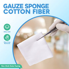Healqu gauze sponges 4-ply close-up shows thickness and absorbency for fluid management.