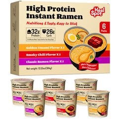 Healspot high-protein ramen golden-chicken-cup offers plant-based protein for quick post-workout fueling.