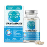 Health and Her perimenopause bottle with capsules for daily energy support