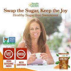 Health Garden Monk Fruit Sweetener Golden brown sugar substitute perfect for cookies and cakes.