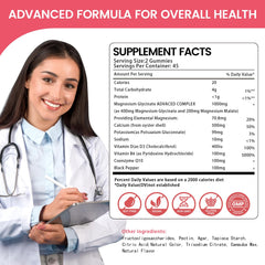 Health4All bottle showing potassium and magnesium blend for nerves.
